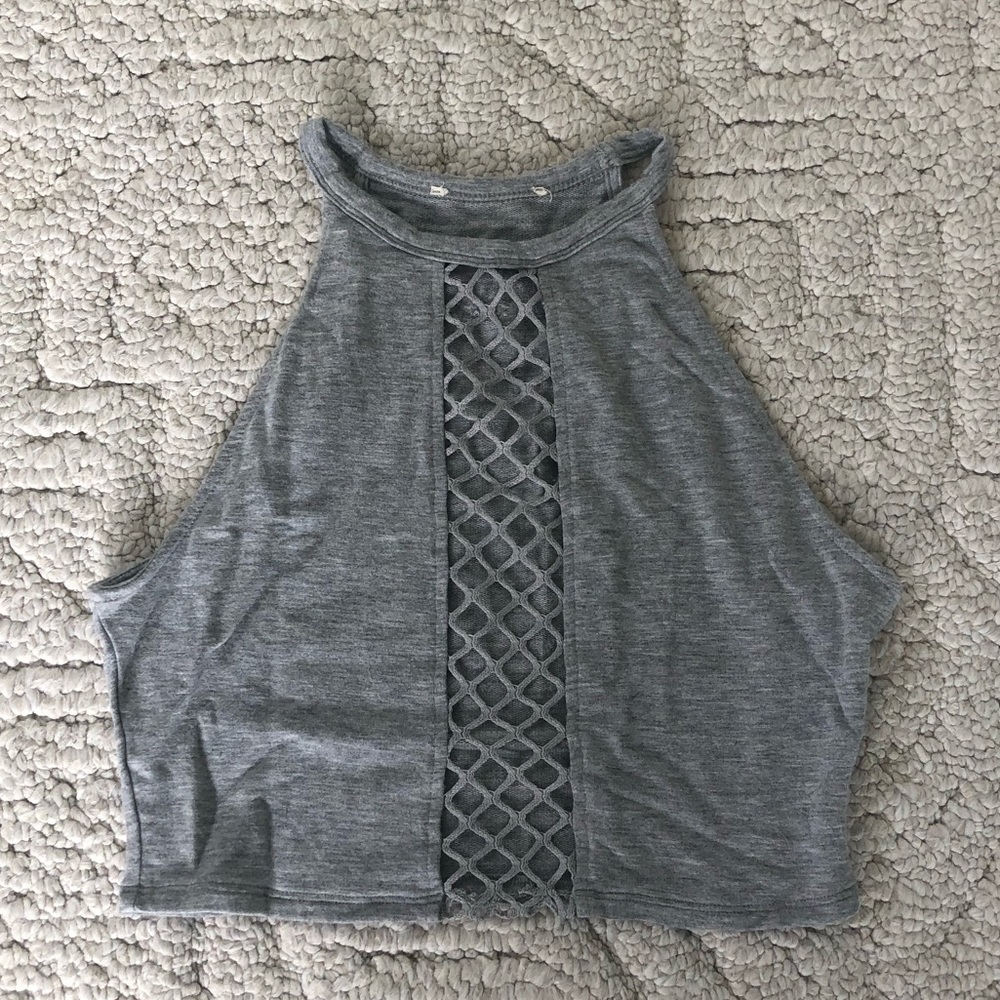 Gray crop top